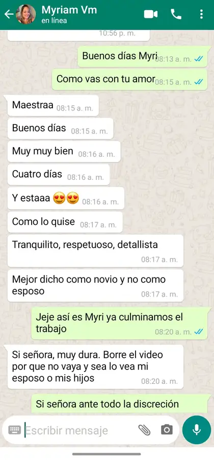 Testimonio de cliente por WhatsApp